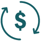 dollar sign with rotating arrows