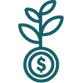 dollar sign with flower stem