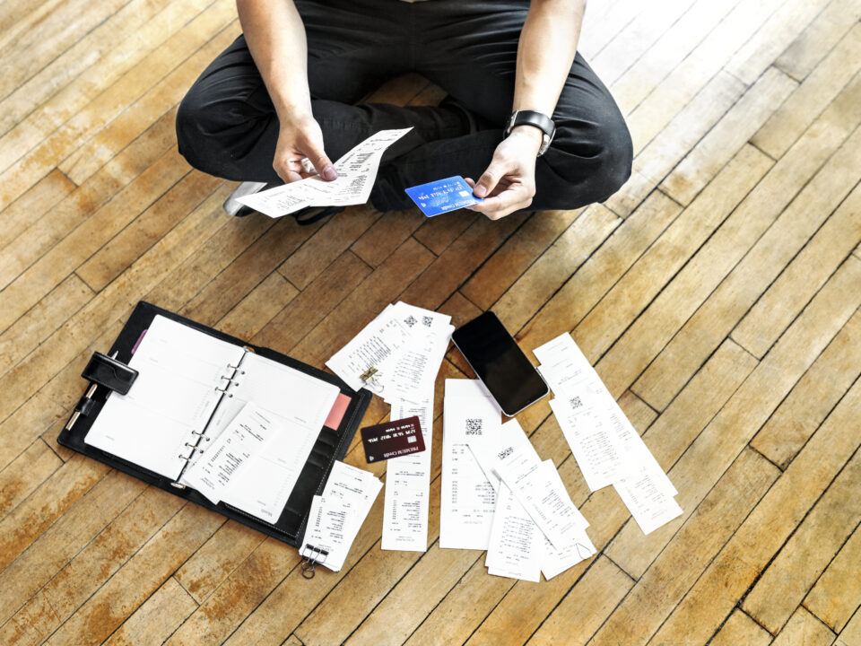 Man paying bills online via internet banking